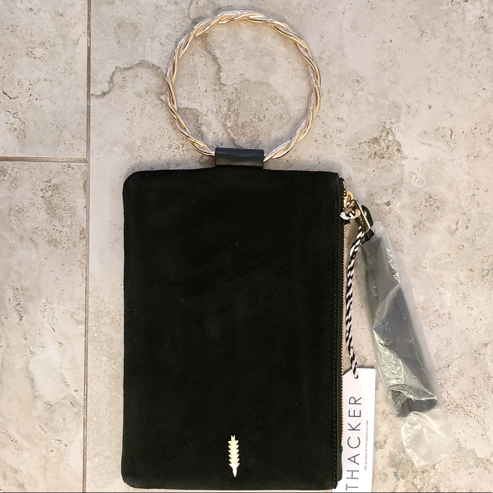 Black Thacker NYC suede and leather bag